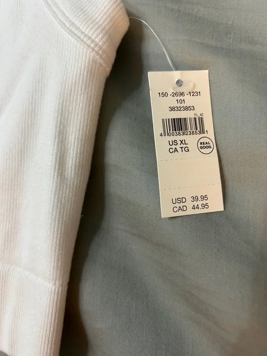 aerie XL White Ribbed Cropped Tank Top NWT - Picture 2 of 4